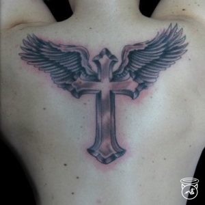 Winged Cross Tattoo