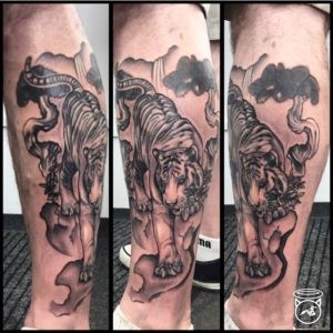 Japanese White Tiger Tattoo