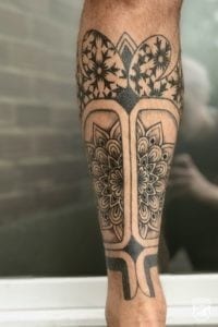 Leg Tattoo Black work